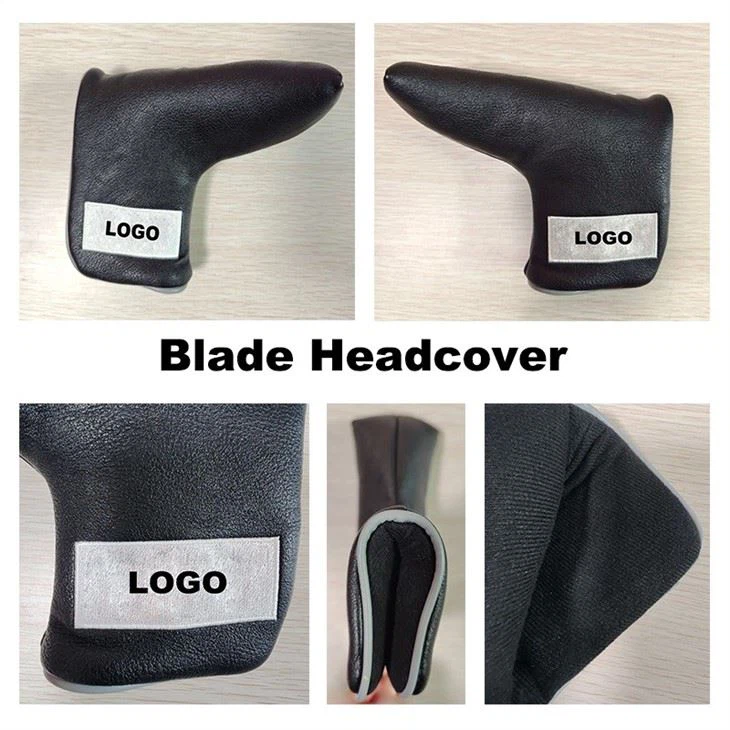 High Quatity Symbol Embroidery PU Leather Blade Golf Putter Cover
